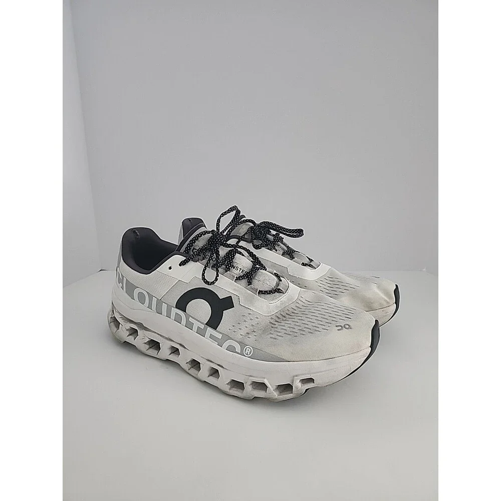 Size 12.5 Cloudmonster Exclusive White Black On Cloud Running Sneakers Men's Run